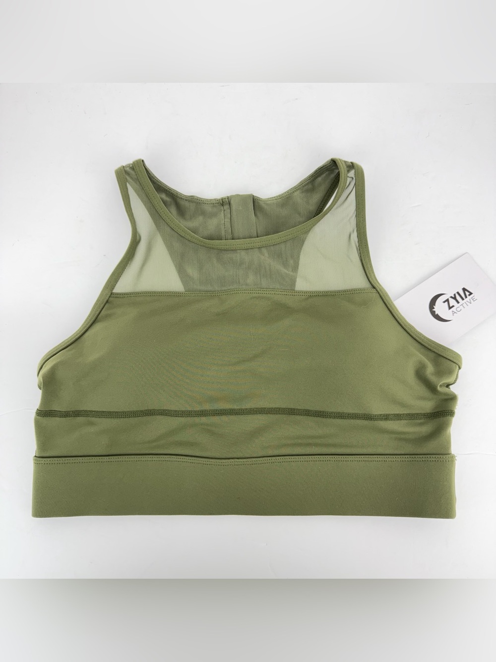 Zyia size Large Women’s Olive Green Active All Star Sports Bra NWT